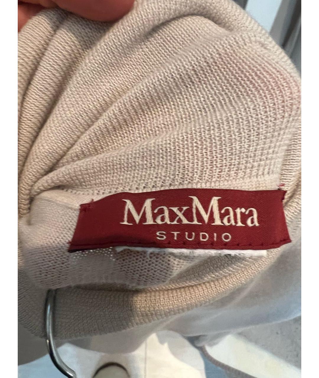 MAX MARA STUDIO Бежевая шерстяная водолазка, фото 3