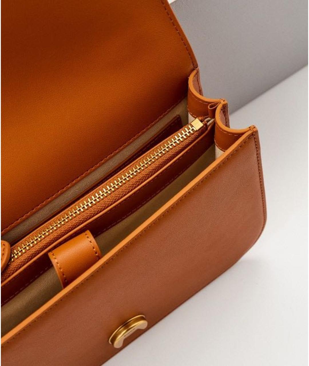 PINKO Коричневая кожаная сумка через плечо, фото 4