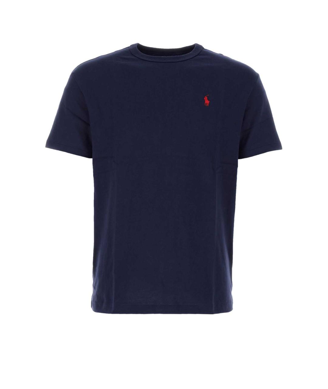 POLO RALPH LAUREN Темно-синяя хлопковая футболка, фото 1