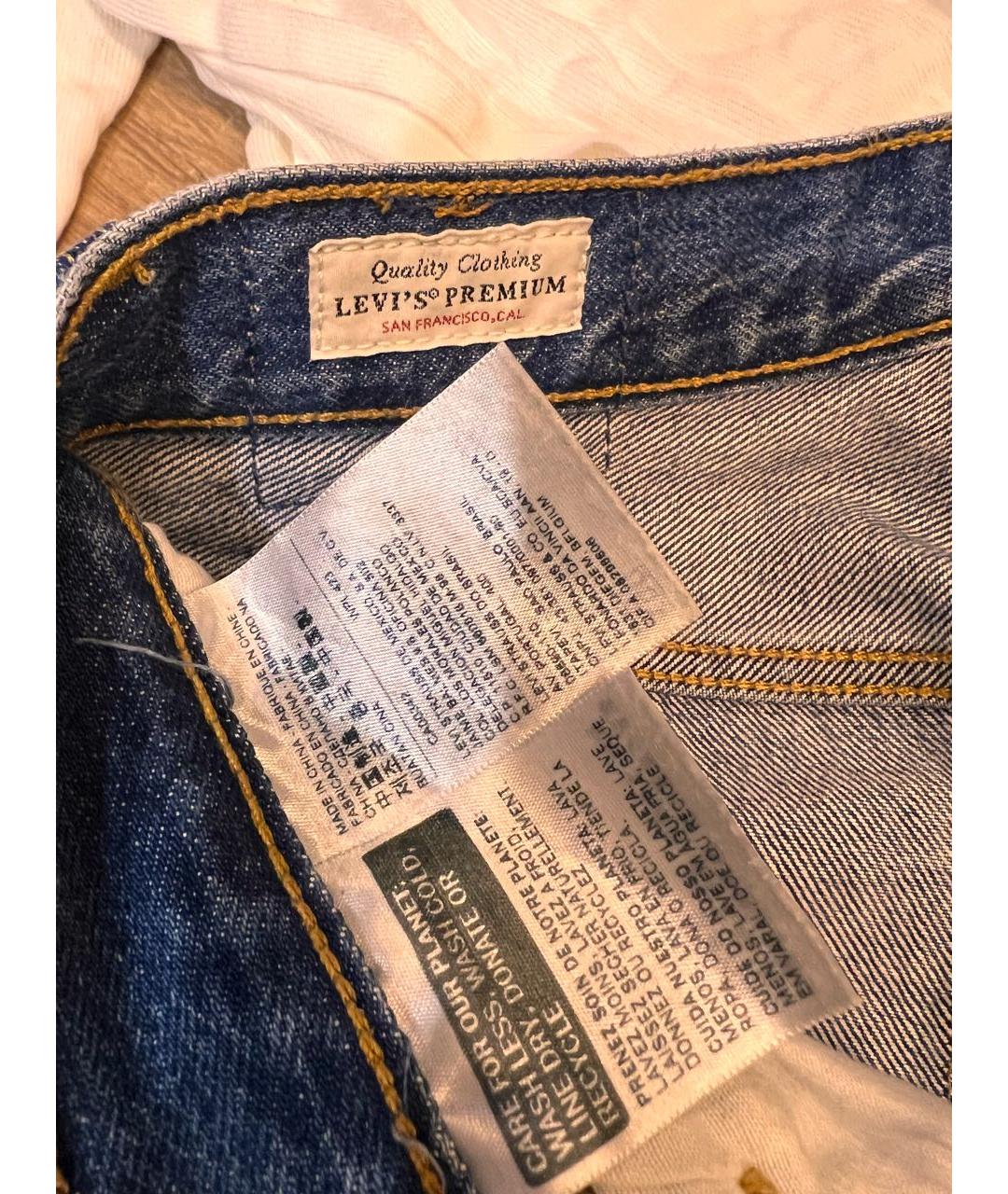 LEVI'S Синие хлопковые джинсы слим, фото 4