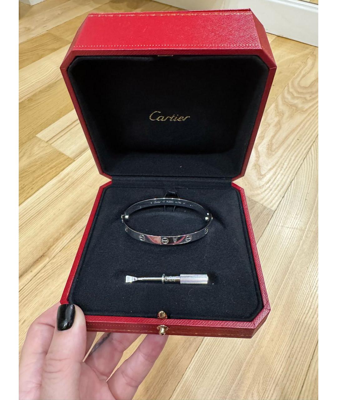 CARTIER Серебрянный браслет из белого золота, фото 8