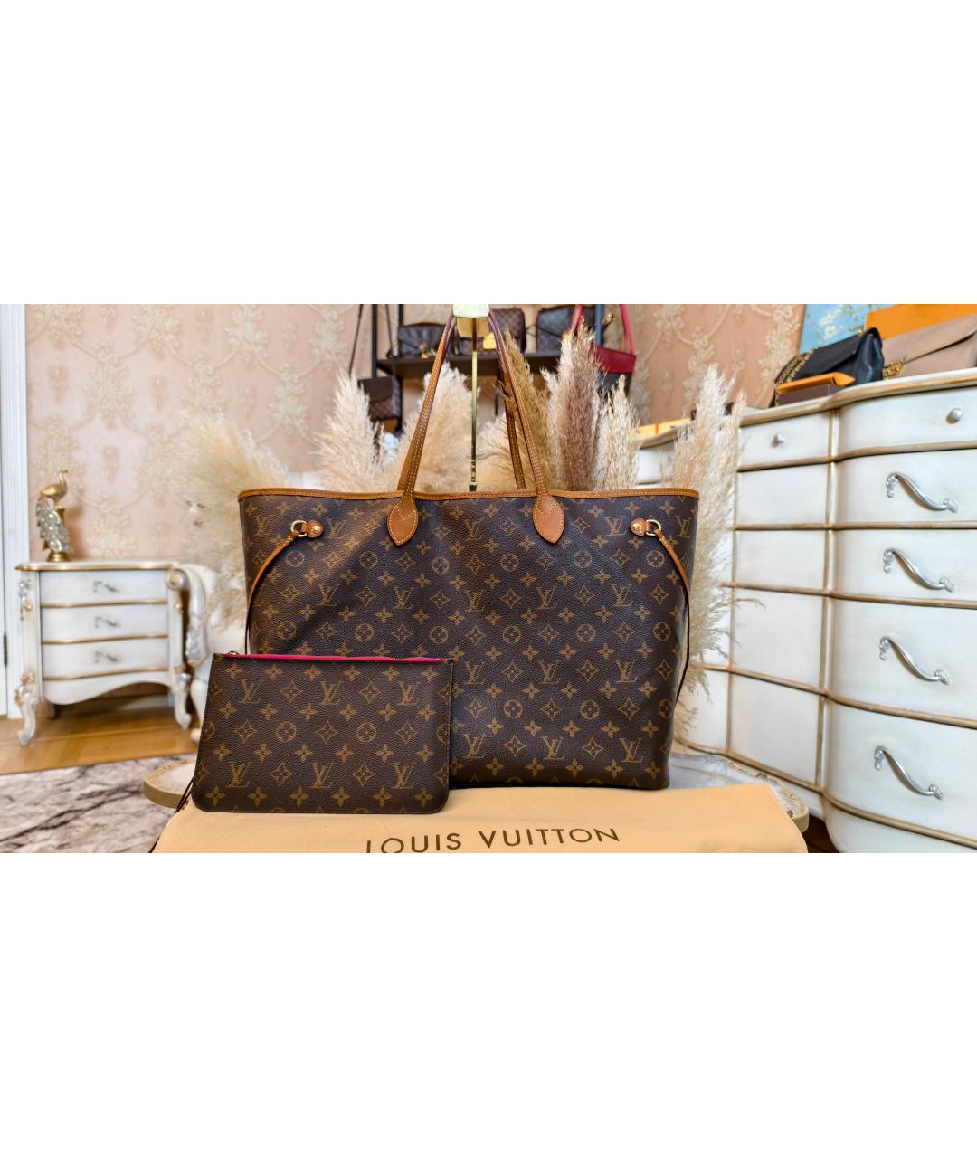 LOUIS VUITTON Коричневая сумка тоут, фото 9