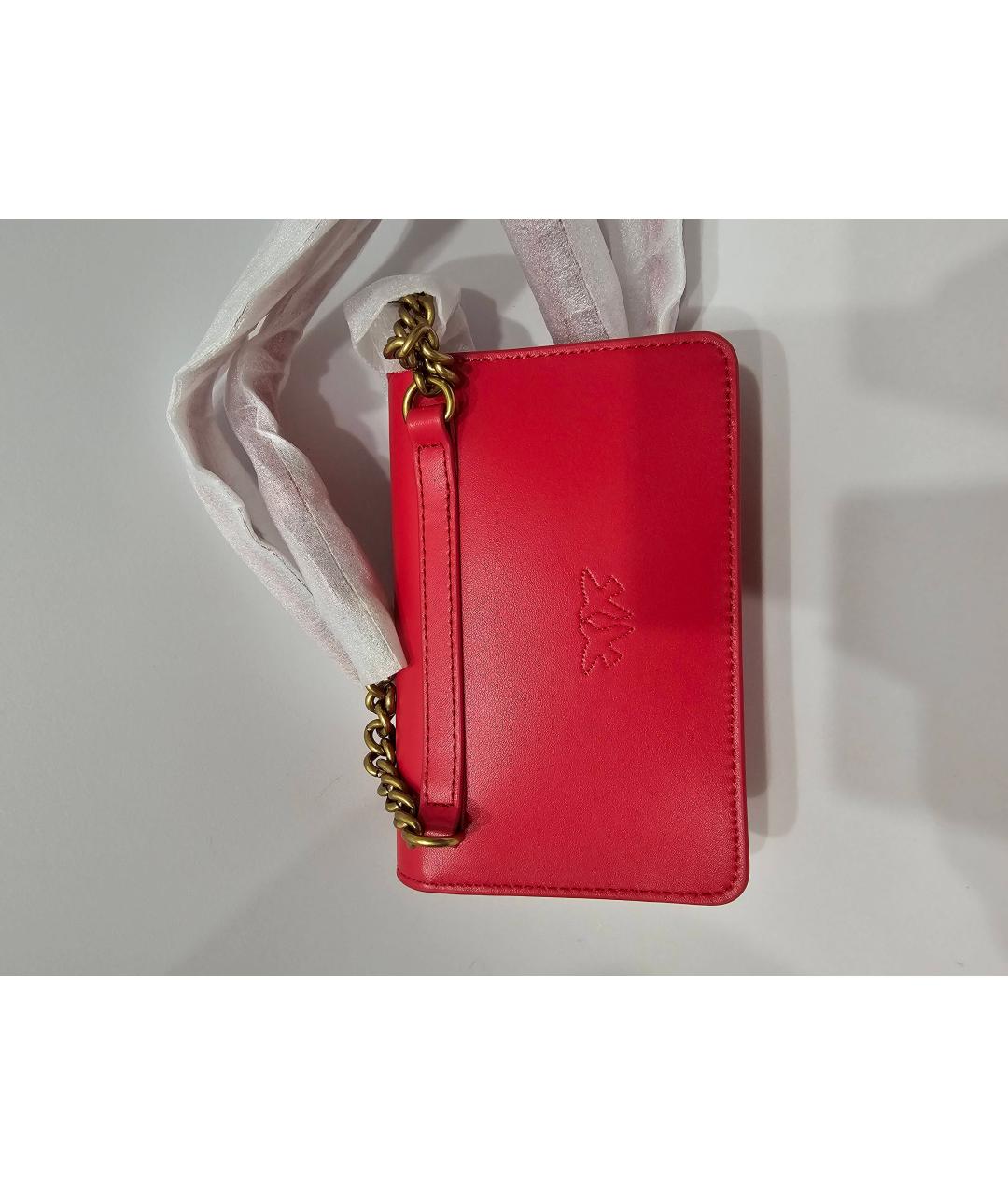 PINKO Красная кожаная сумка через плечо, фото 3