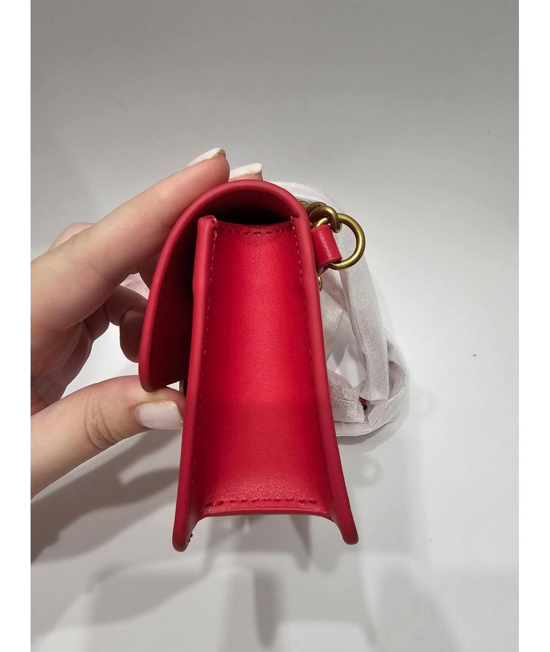 PINKO Красная кожаная сумка через плечо, фото 2