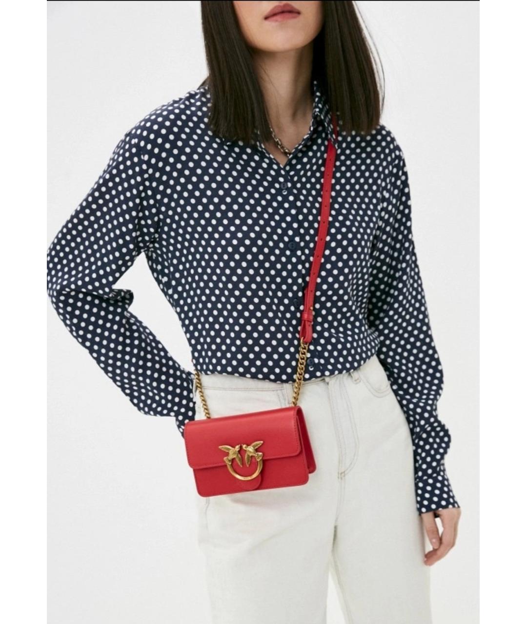 PINKO Красная кожаная сумка через плечо, фото 7