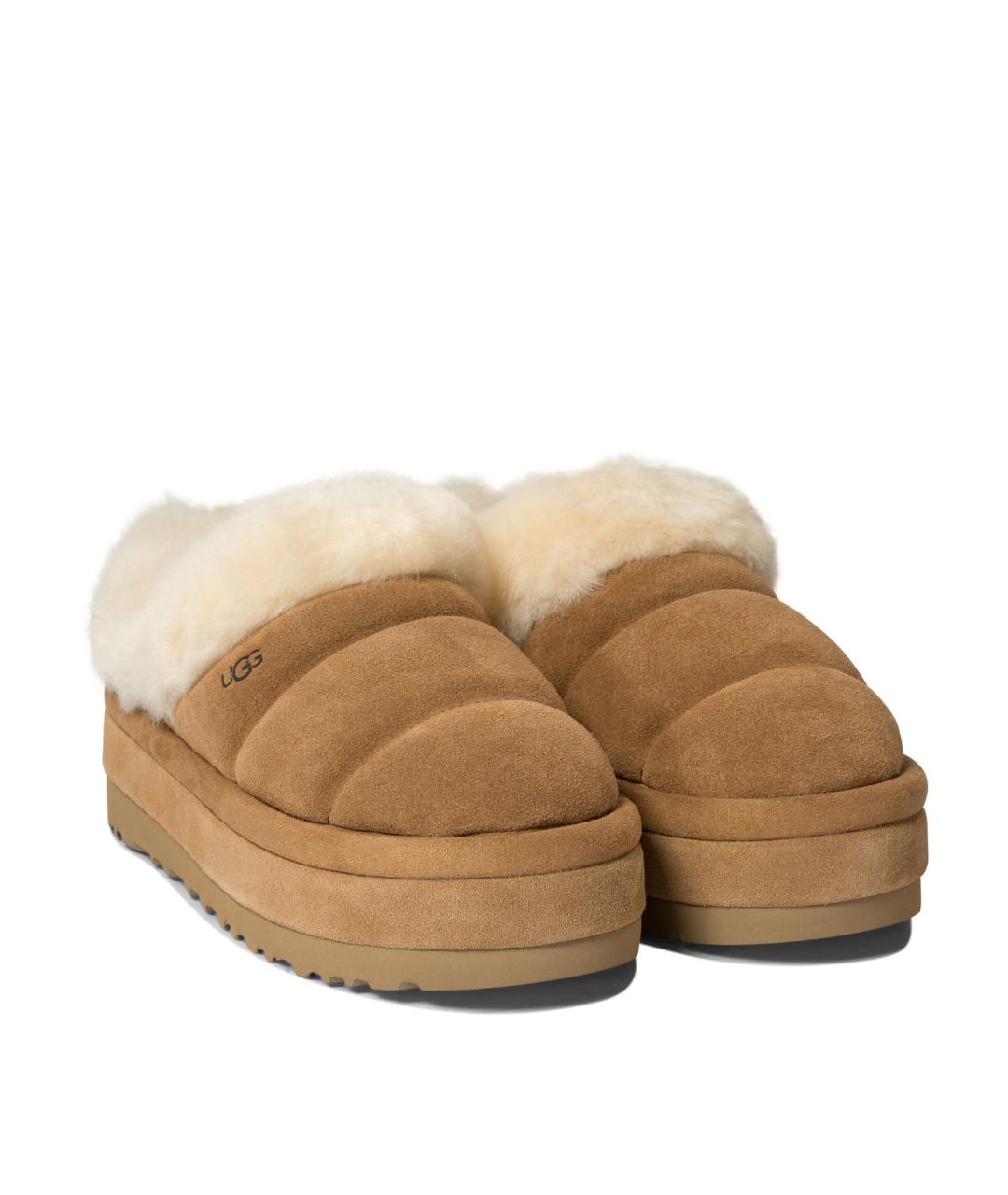 UGG AUSTRALIA Бежевые кожаные мюли, фото 2