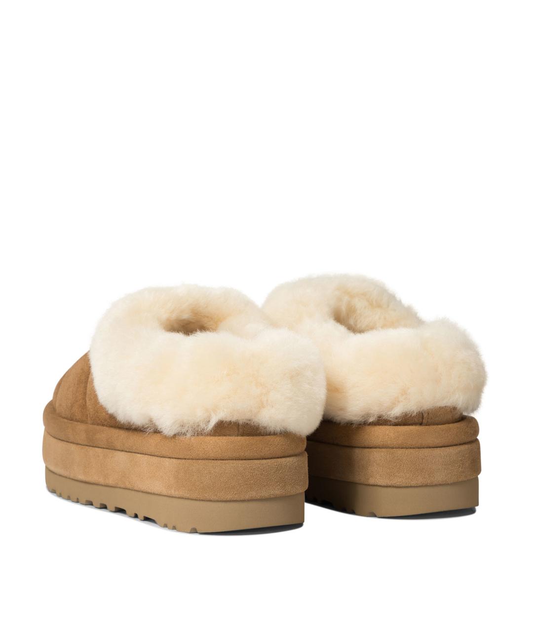 UGG AUSTRALIA Бежевые кожаные мюли, фото 3