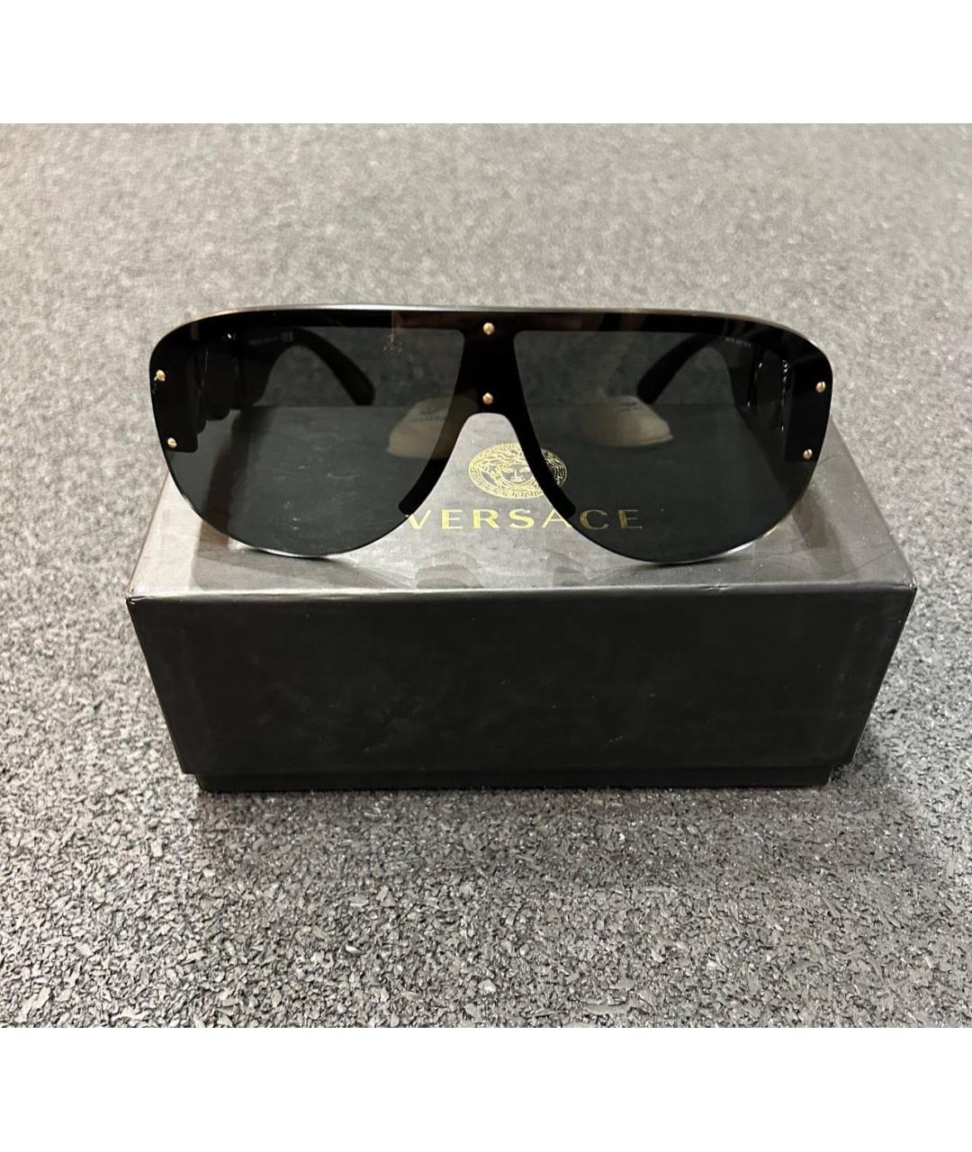 VERSACE Черные пластиковые солнцезащитные очки, фото 5