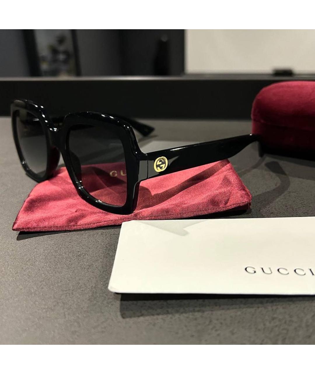 GUCCI Черные пластиковые солнцезащитные очки, фото 3