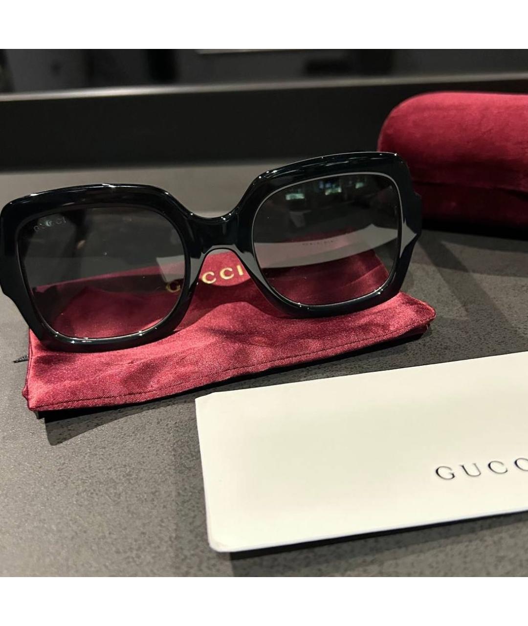 GUCCI Черные пластиковые солнцезащитные очки, фото 4