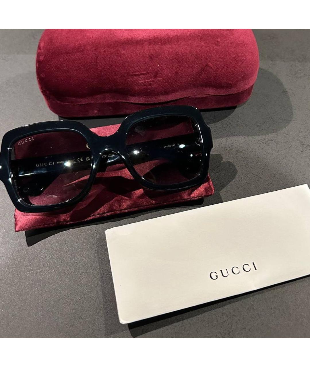 GUCCI Черные пластиковые солнцезащитные очки, фото 2