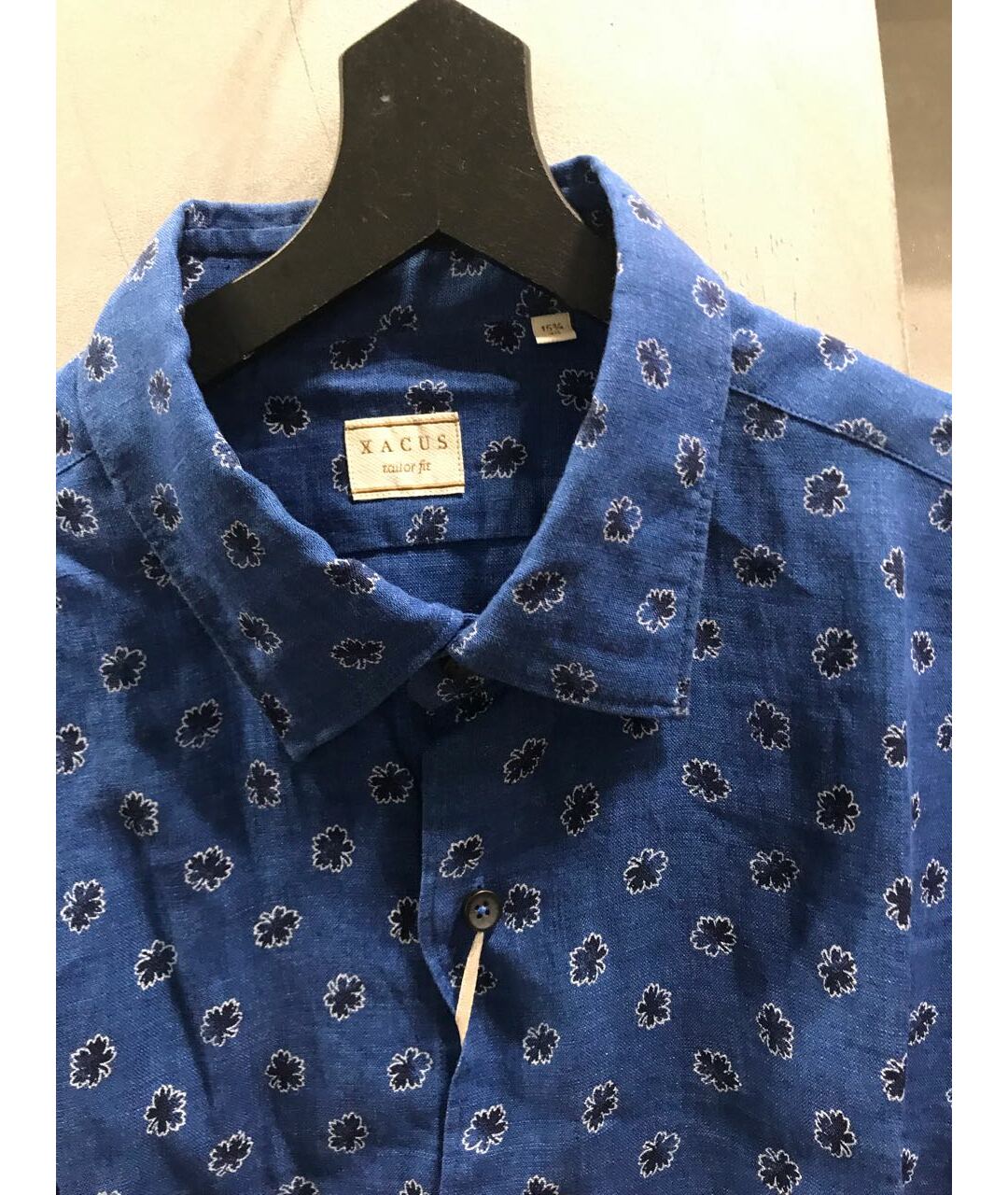 XACUS Темно-синяя льняная кэжуал рубашка, фото 2