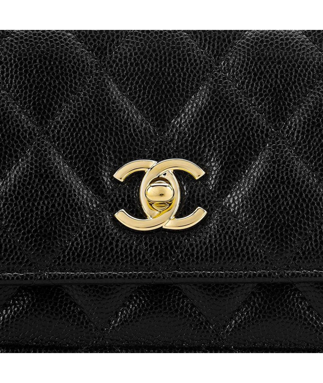 CHANEL Черная кожаная сумка через плечо, фото 5
