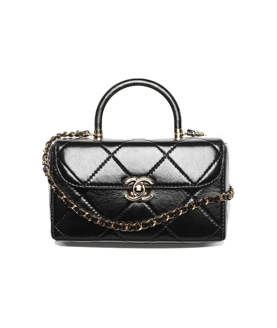 CHANEL Черная сумка через плечо из лакированной кожи, фото 1