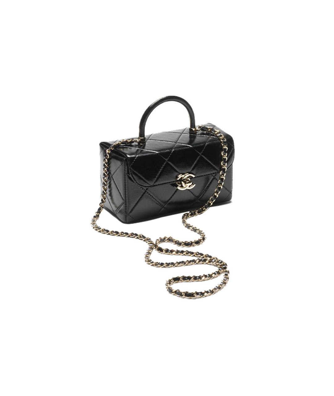 CHANEL Черная сумка через плечо из лакированной кожи, фото 2