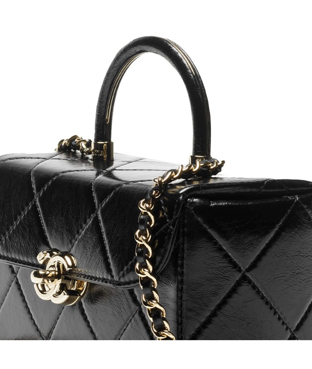 CHANEL Черная сумка через плечо из лакированной кожи, фото 3