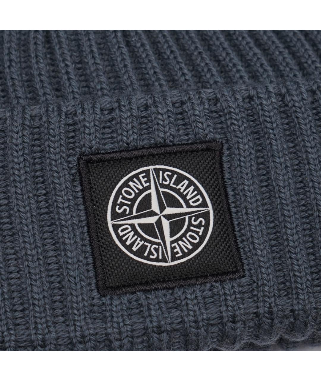 STONE ISLAND Серая шерстяная шапка, фото 2