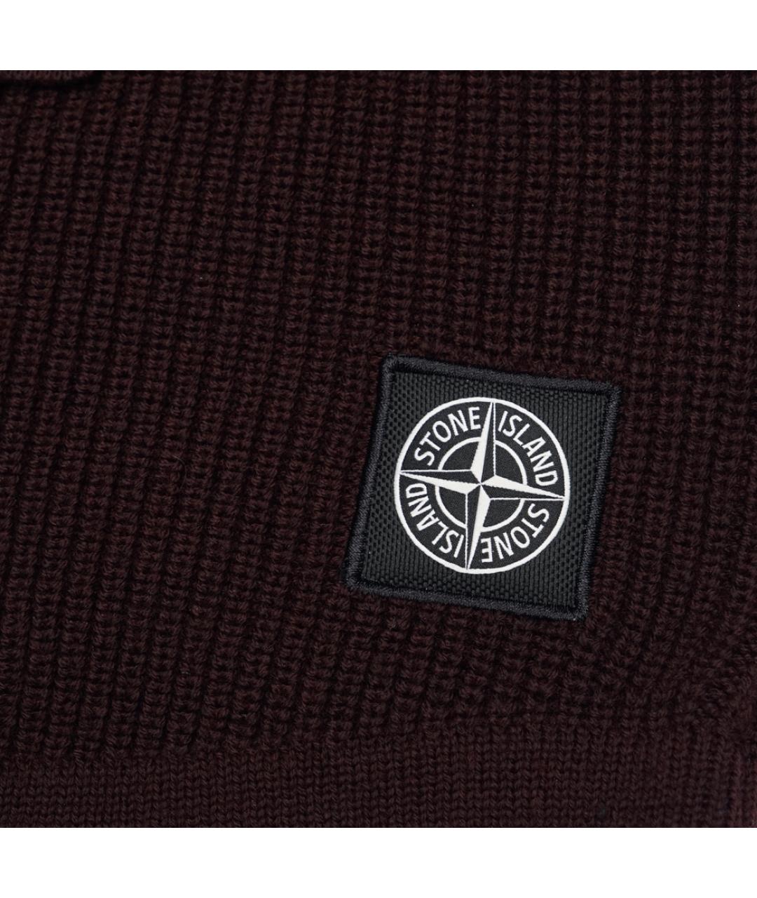 STONE ISLAND Бордовая шерстяная шапка, фото 4