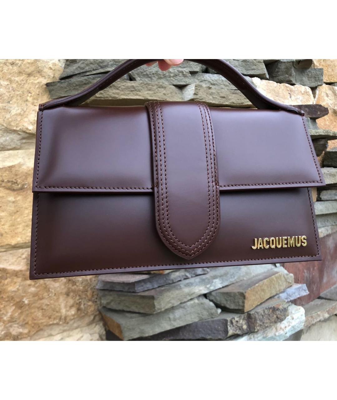 JACQUEMUS Коричневая кожаная сумка через плечо, фото 7