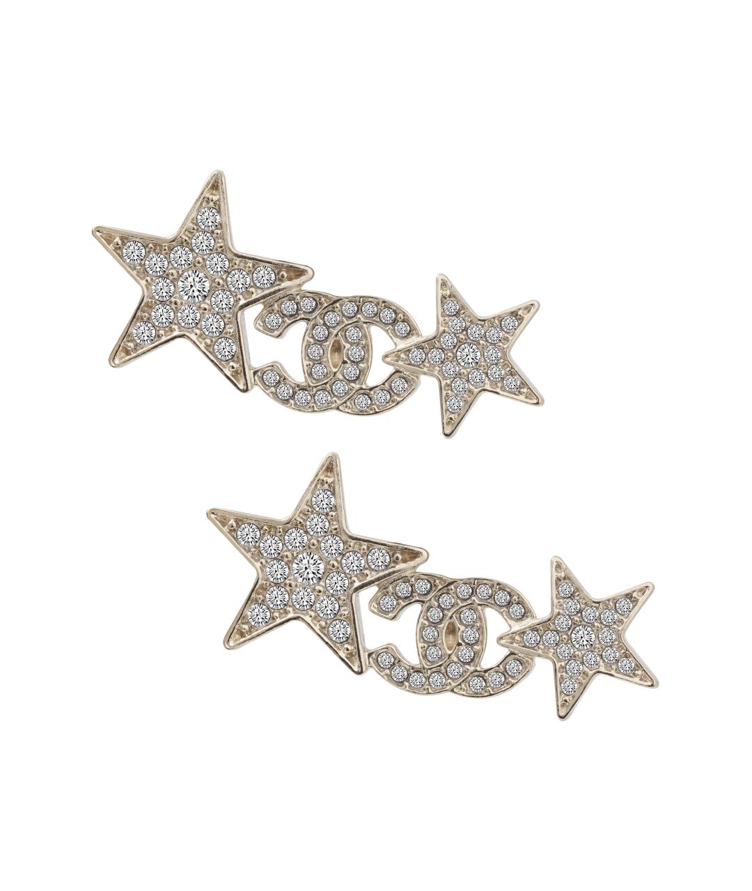 CHANEL Золотые металлические серьги, фото 1