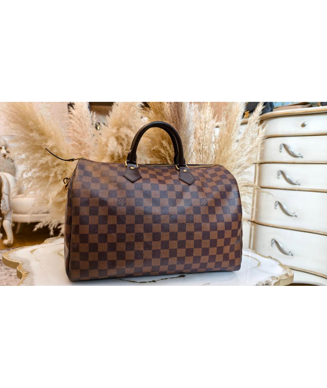 LOUIS VUITTON Коричневая сумка с короткими ручками, фото 2