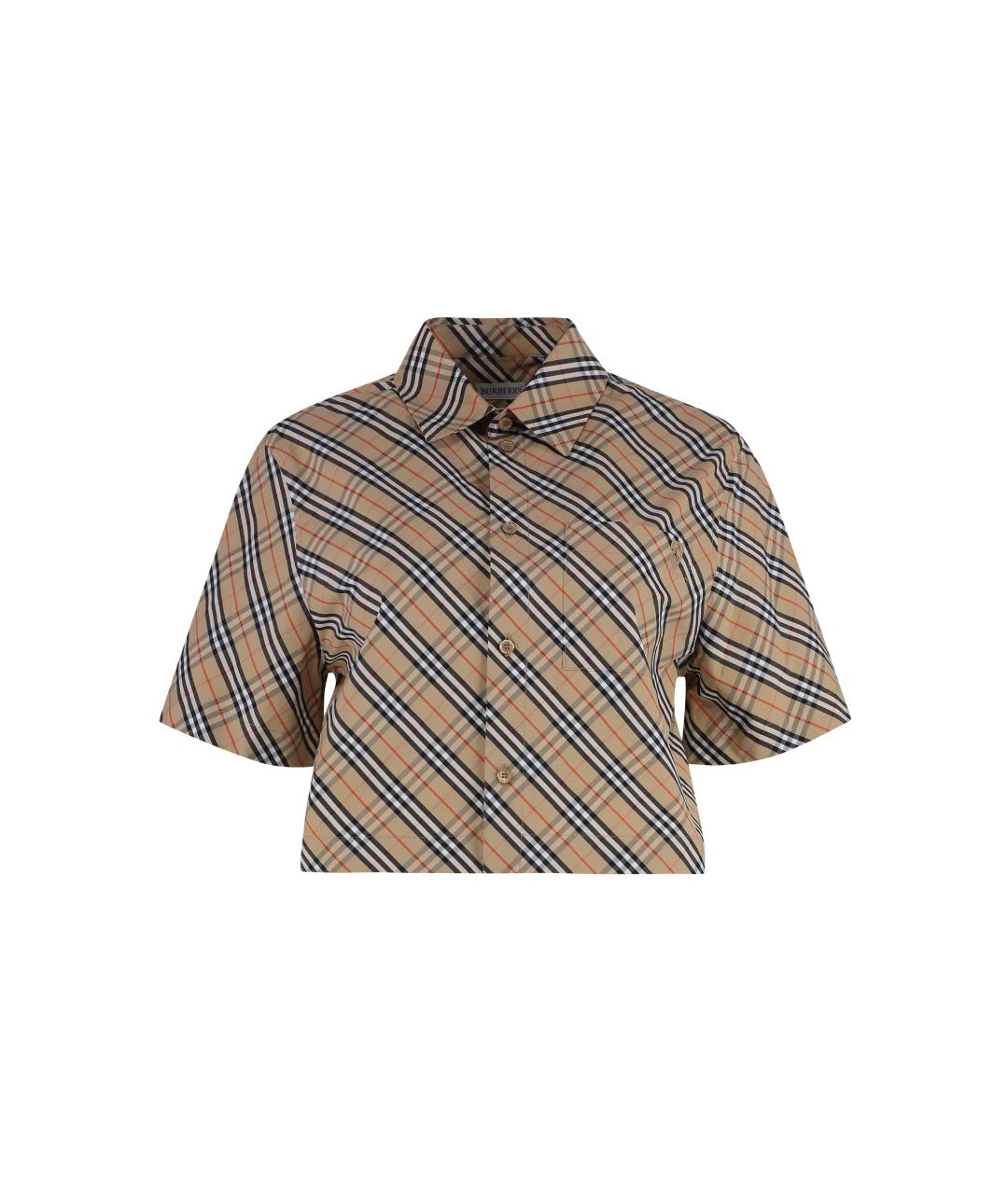 BURBERRY Бежевая хлопковая рубашка, фото 3