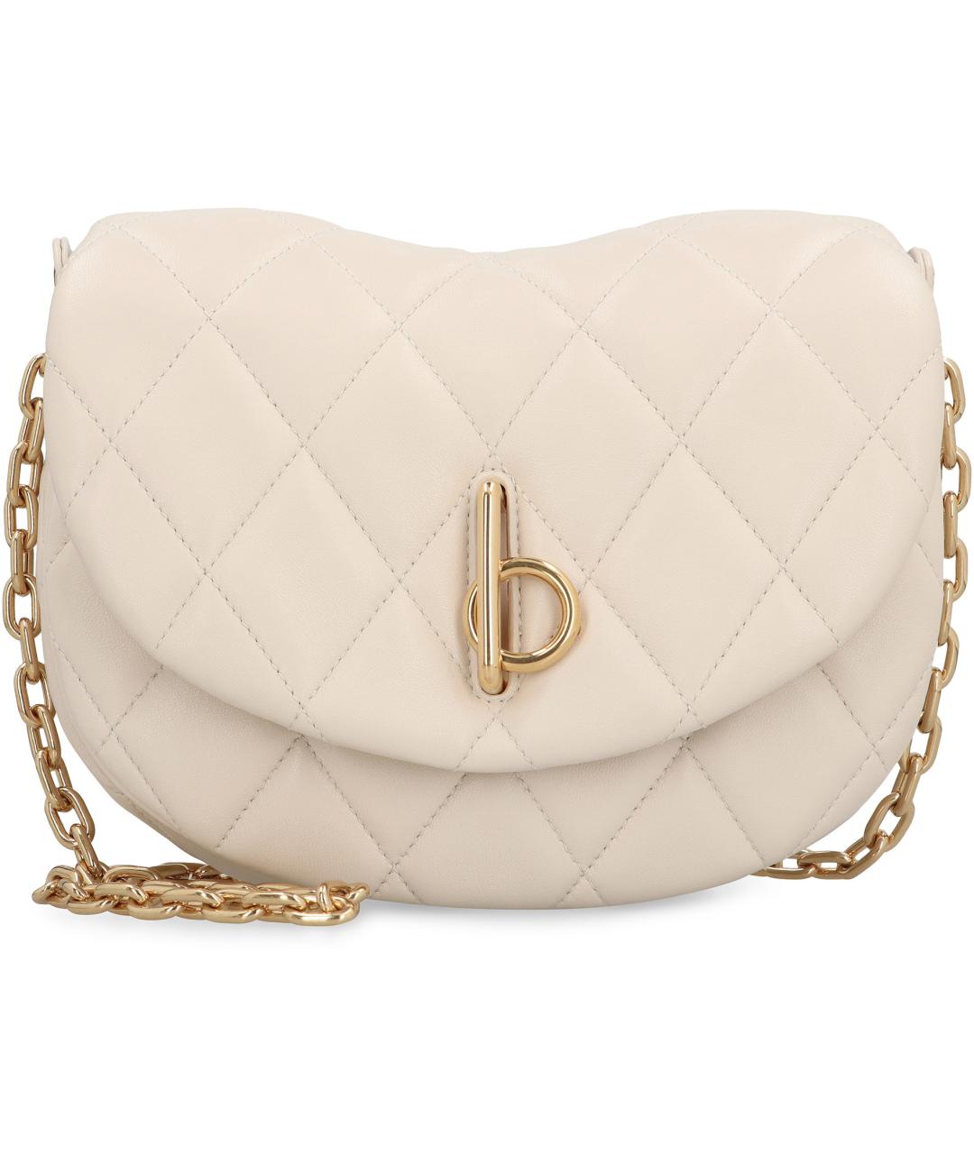 BURBERRY Бежевая кожаная сумка с короткими ручками, фото 2
