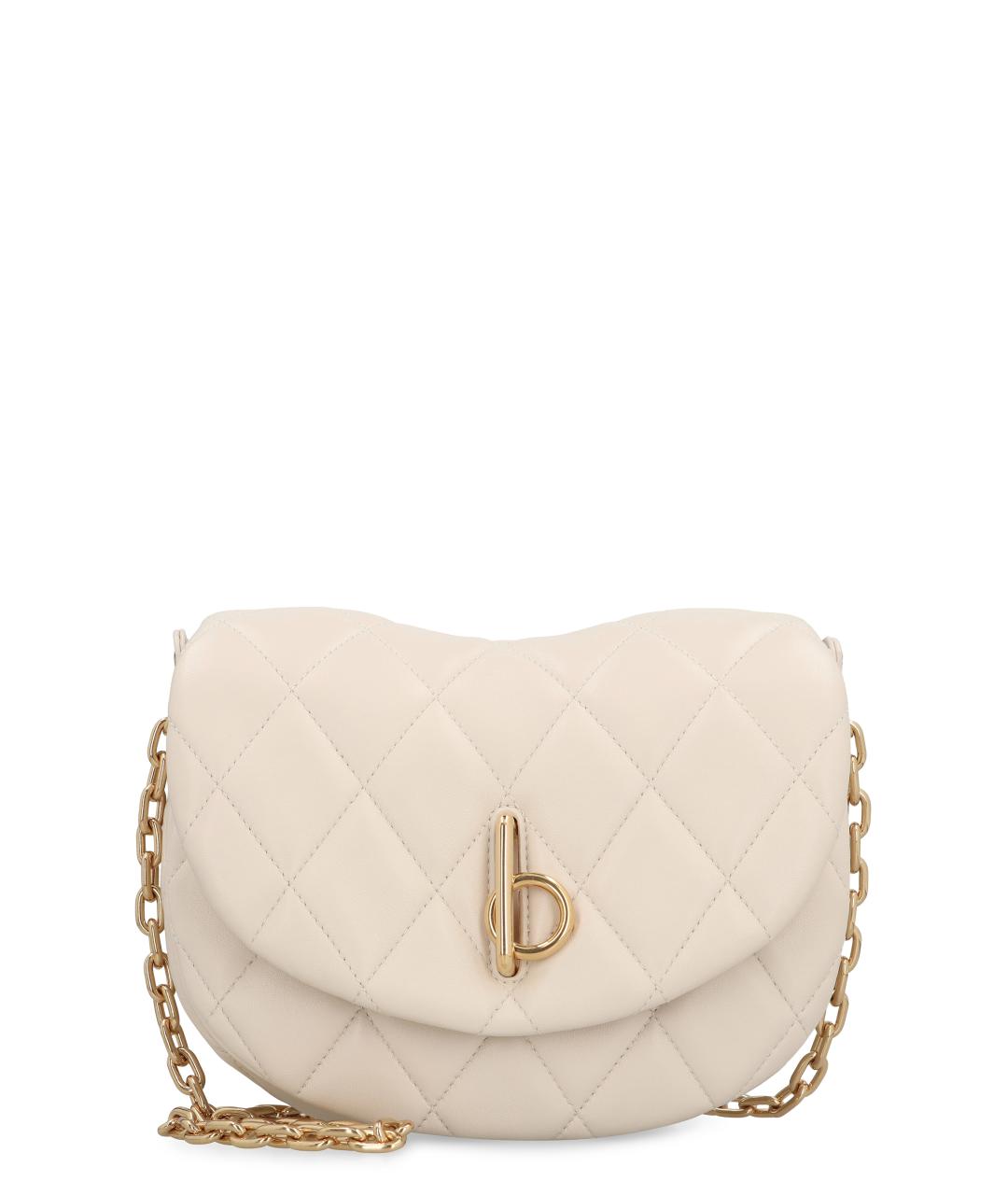 BURBERRY Бежевая кожаная сумка с короткими ручками, фото 1