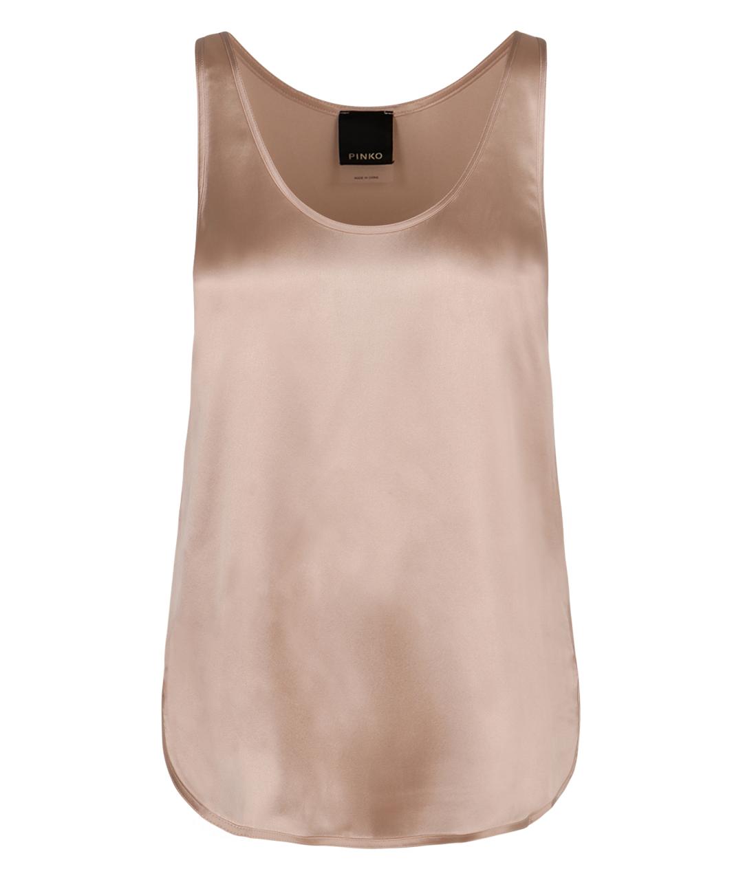 PINKO Розовая шелковая футболка, фото 1