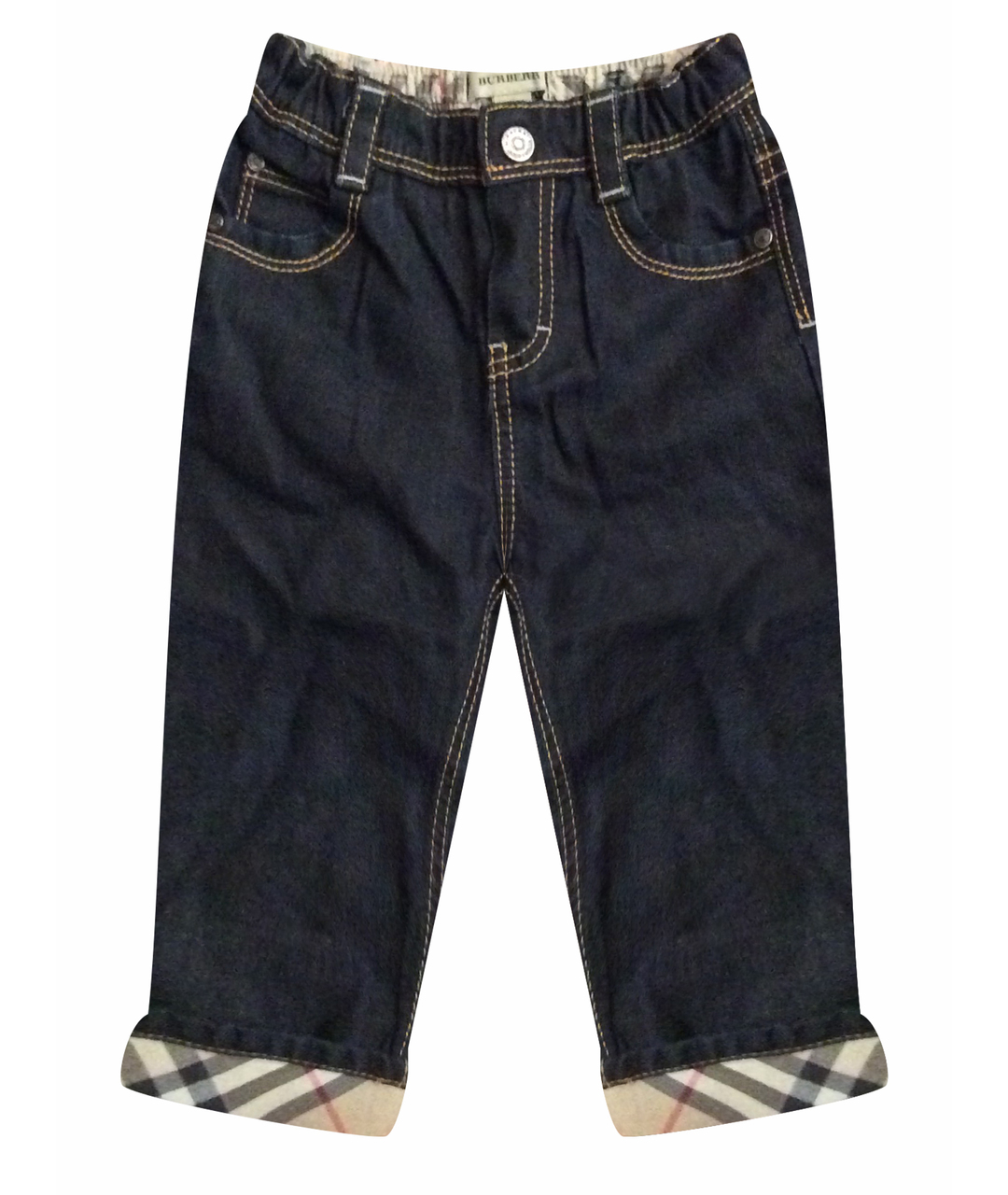 BURBERRY Темно-синие хлопковые детские джинсы, фото 1