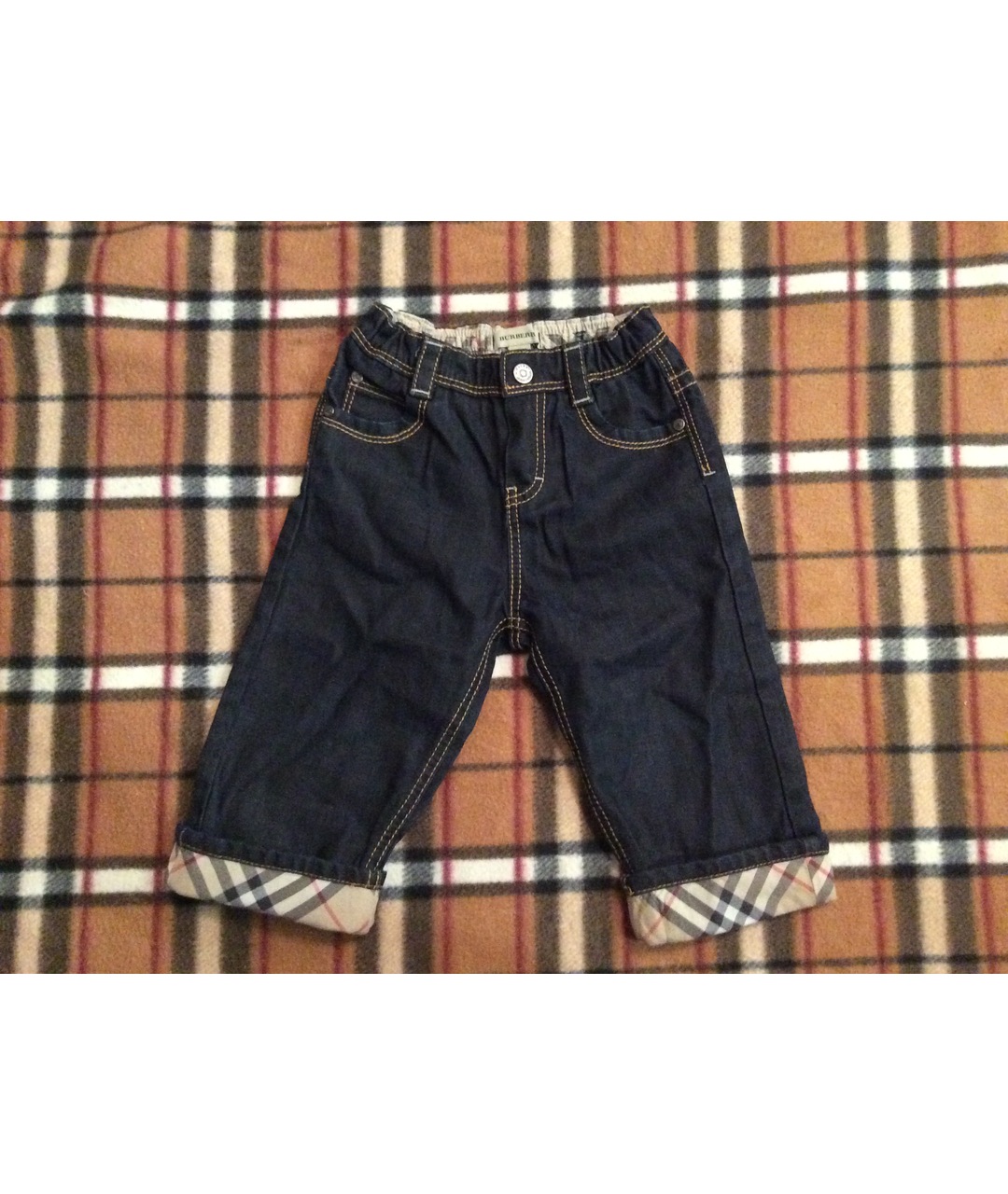 BURBERRY Темно-синие хлопковые детские джинсы, фото 5