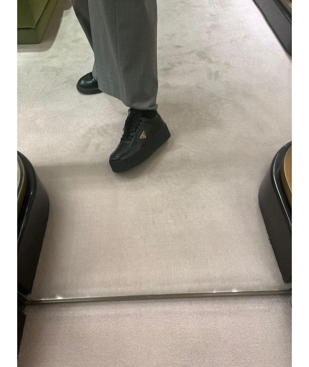 PRADA Черные кожаные кеды, фото 7