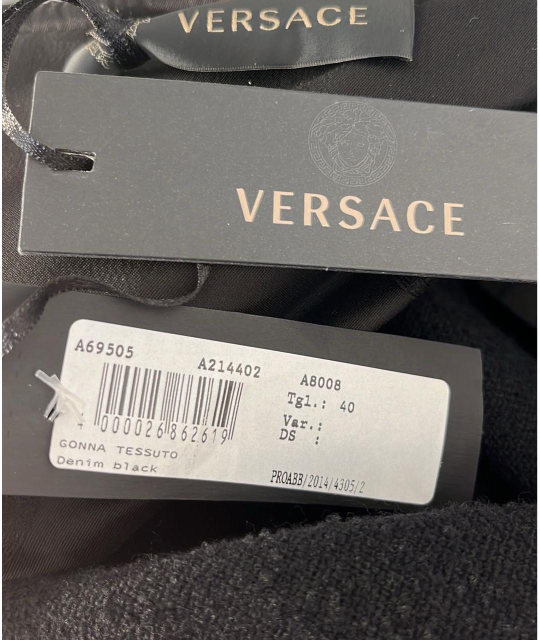 VERSACE Черная юбка миди, фото 6