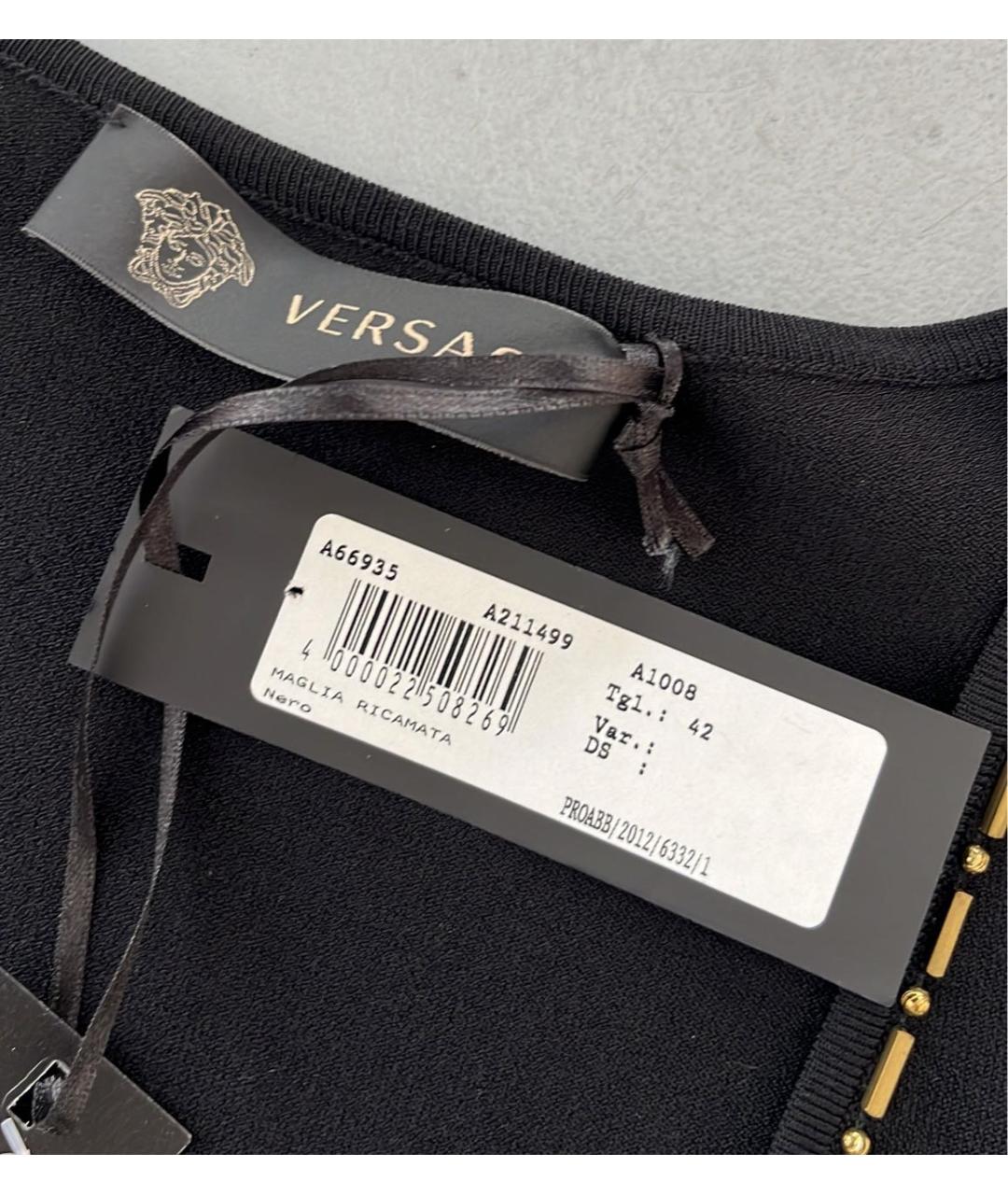 VERSACE Черное вискозное коктейльное платье, фото 3