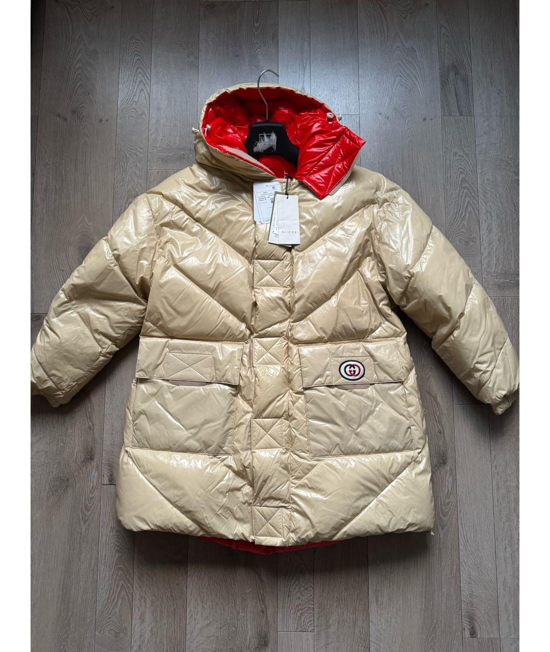 GUCCI Бежевый пуховик, фото 4