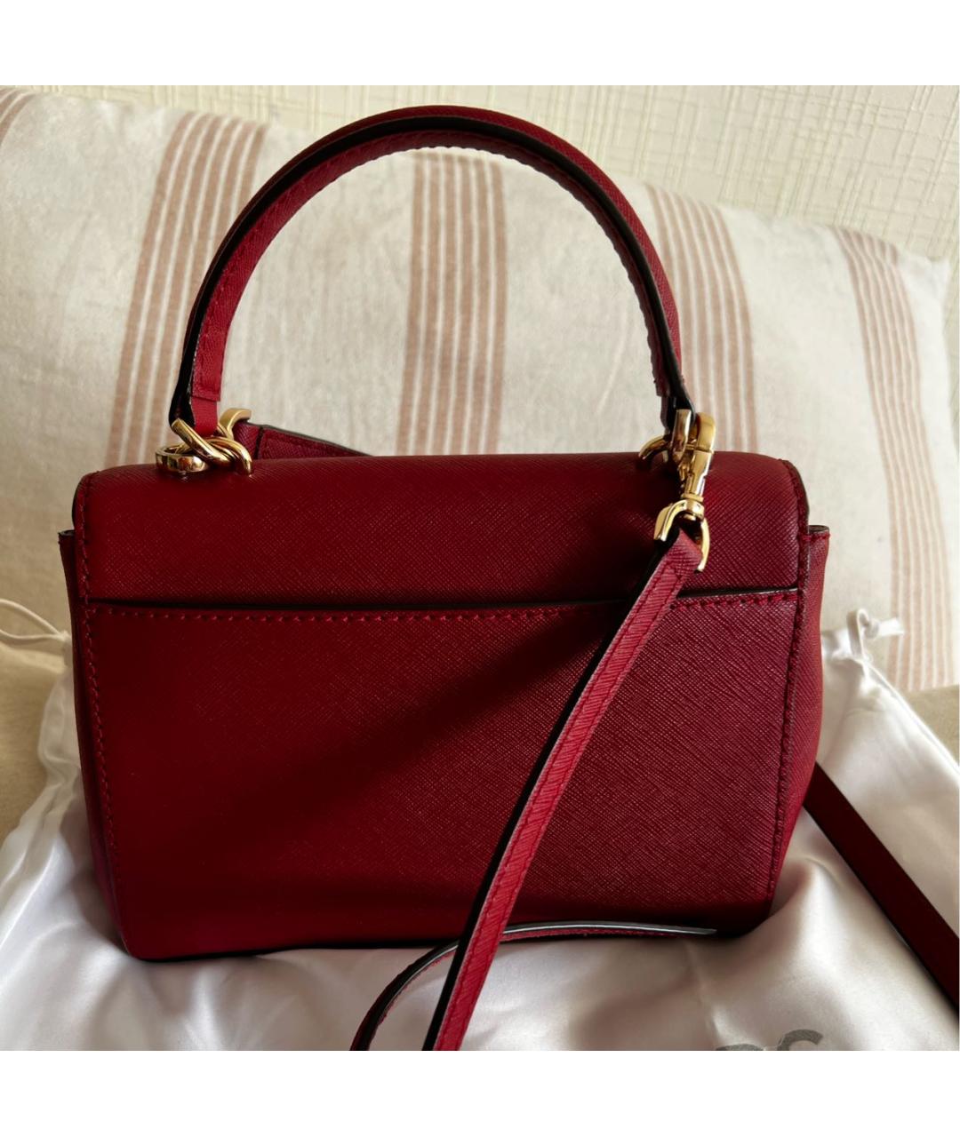 MICHAEL KORS Красная кожаная сумка с короткими ручками, фото 3