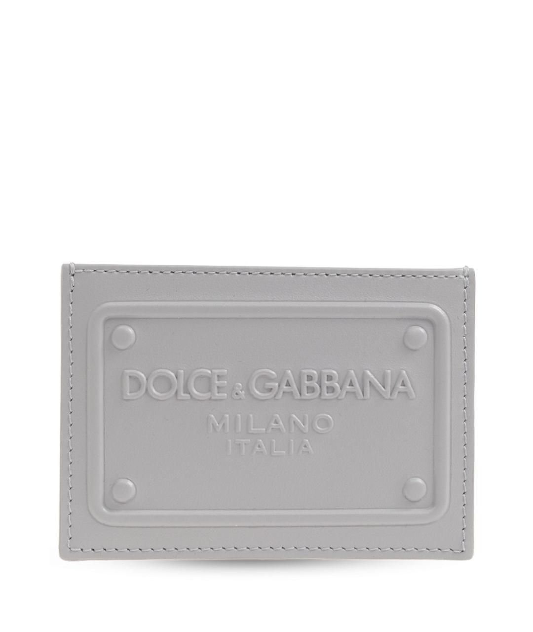 DOLCE&GABBANA Серый кожаный кардхолдер, фото 6