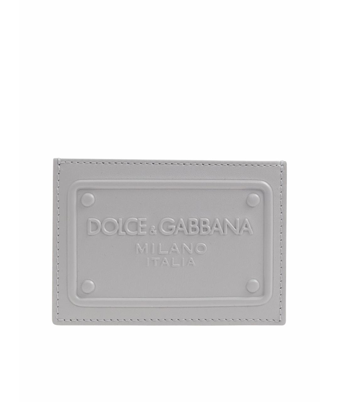 DOLCE&GABBANA Серый кожаный кардхолдер, фото 1