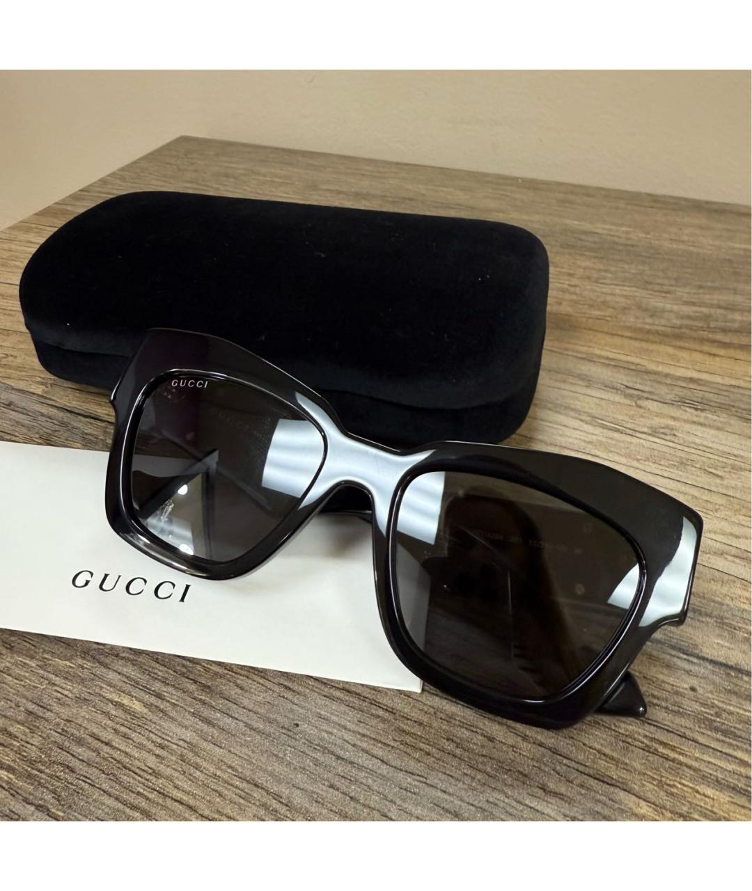 GUCCI Черные пластиковые солнцезащитные очки, фото 3