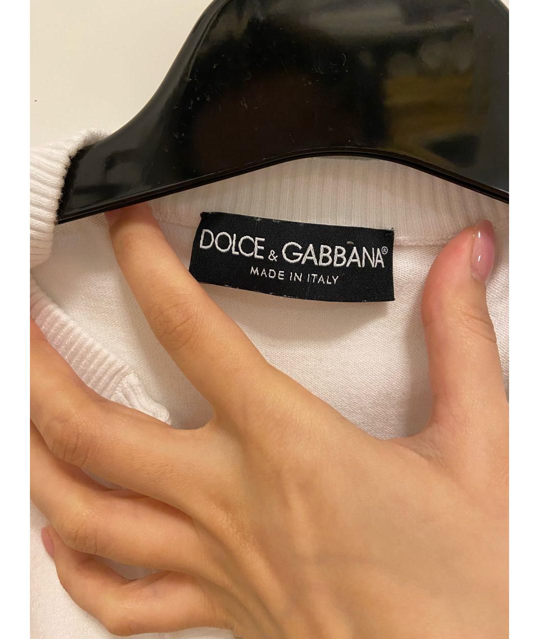 DOLCE&GABBANA Белый вискозный джемпер / свитер, фото 3