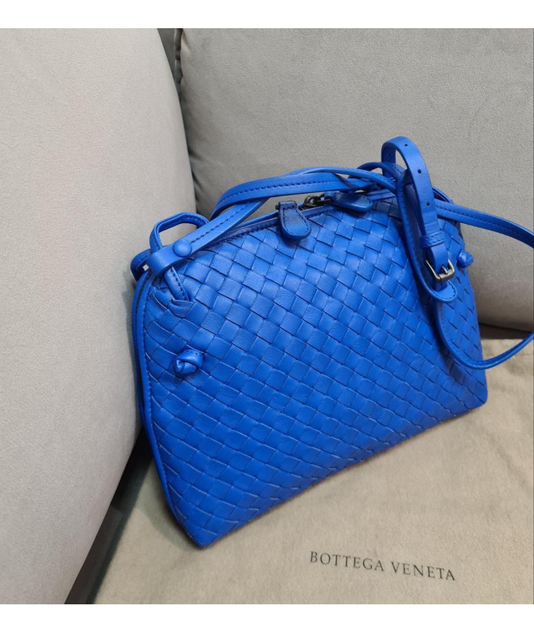 BOTTEGA VENETA Синяя кожаная сумка через плечо, фото 3