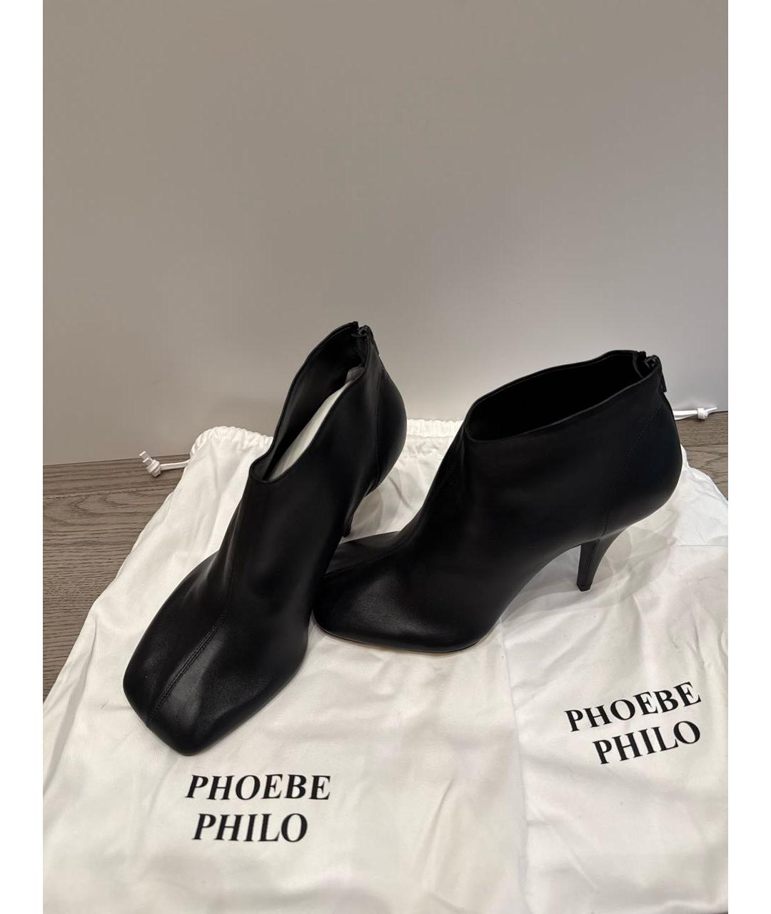 PHOEBE PHILO Черные кожаные ботильоны, фото 3