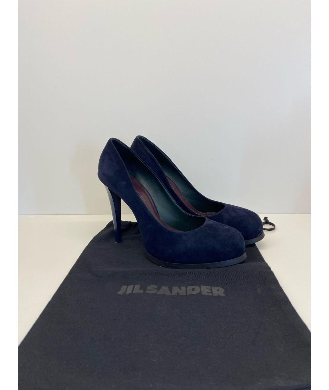 JIL SANDER Темно-синие замшевые туфли, фото 6