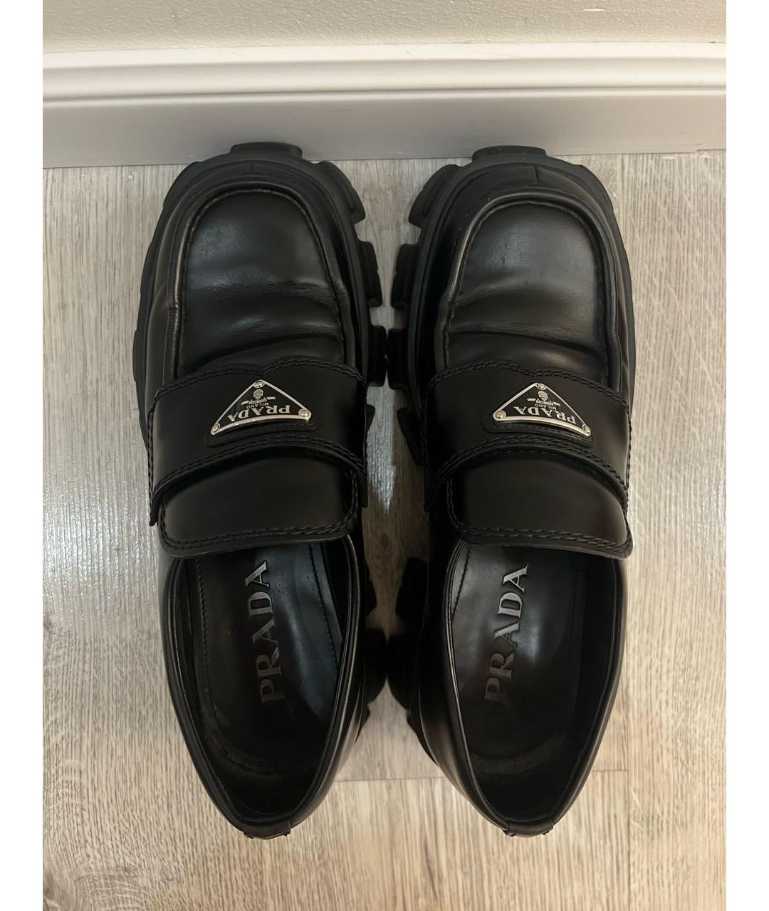 PRADA Черные кожаные лоферы, фото 3
