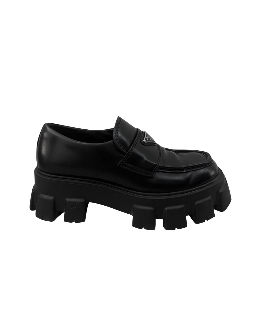 PRADA Черные кожаные лоферы, фото 1