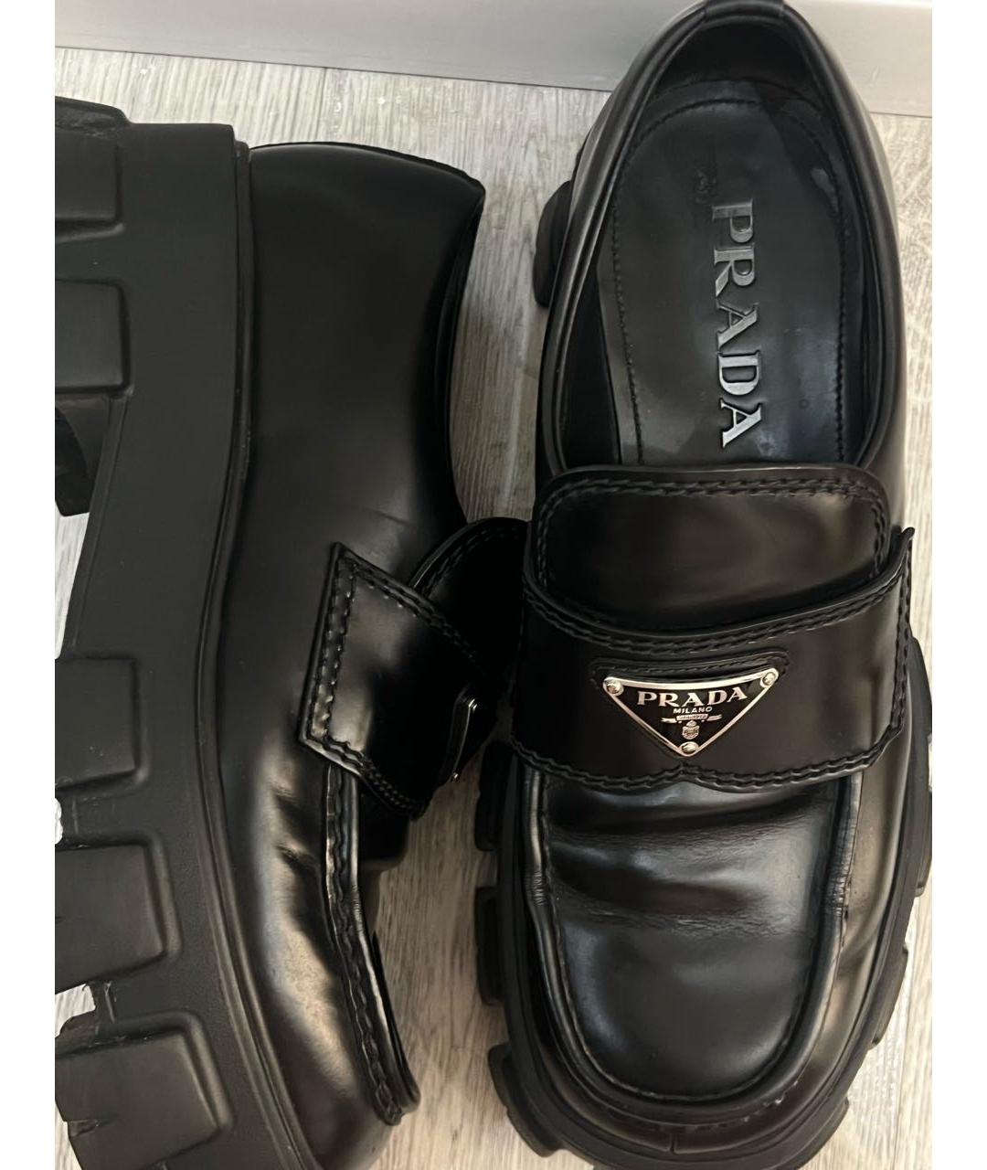 PRADA Черные кожаные лоферы, фото 6