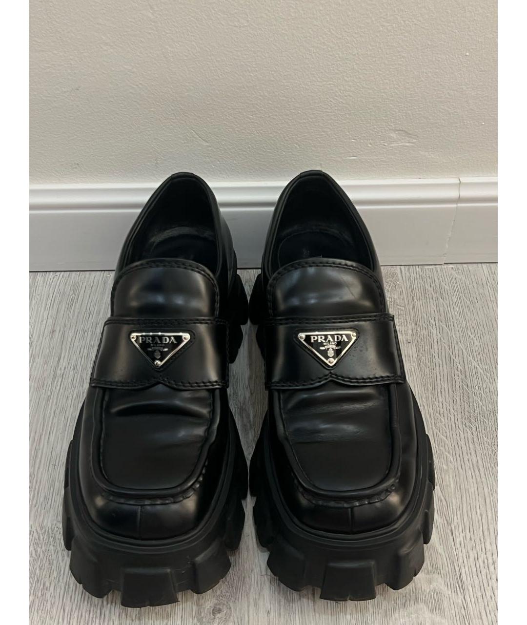 PRADA Черные кожаные лоферы, фото 2