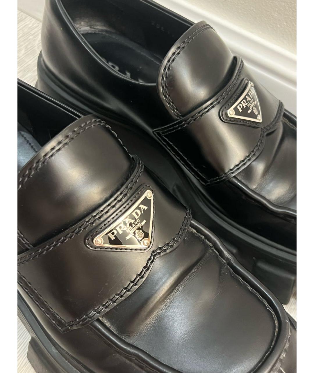 PRADA Черные кожаные лоферы, фото 5