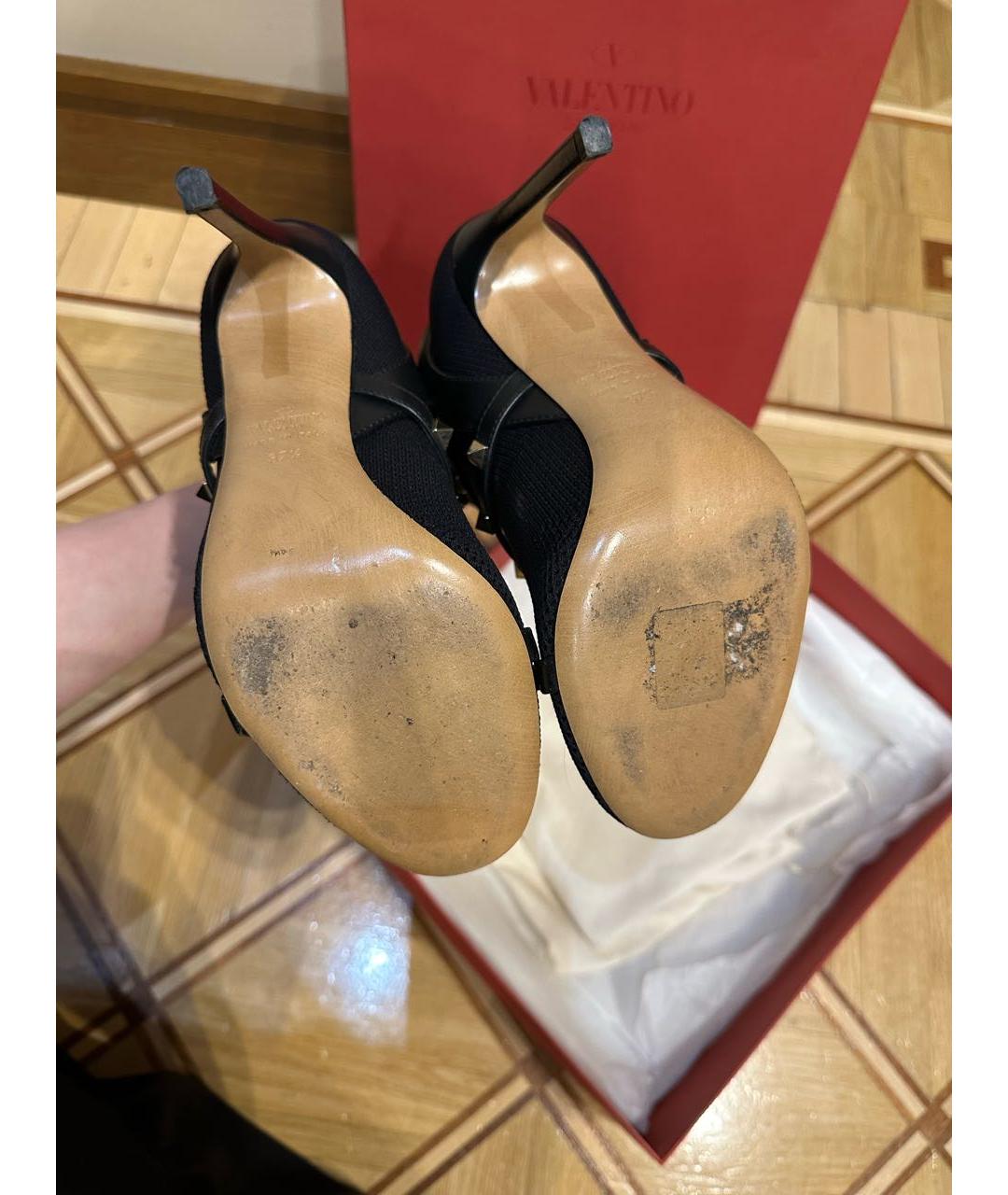 VALENTINO Черные текстильные ботильоны, фото 4