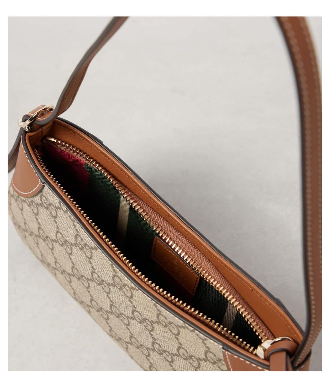 GUCCI Коричневая кожаная сумка через плечо, фото 3